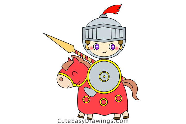 how to draw a knight - www.cuteeasydrawings.com