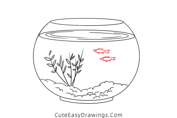 how to draw a fish tank - www.cuteeasydrawings.com