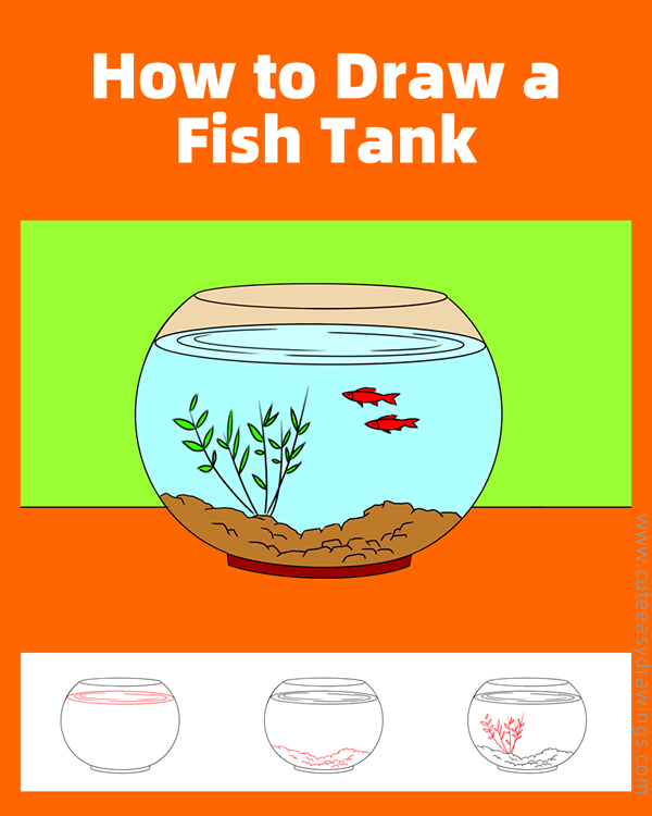 how to draw a fish tank - www.cuteeasydrawings.com