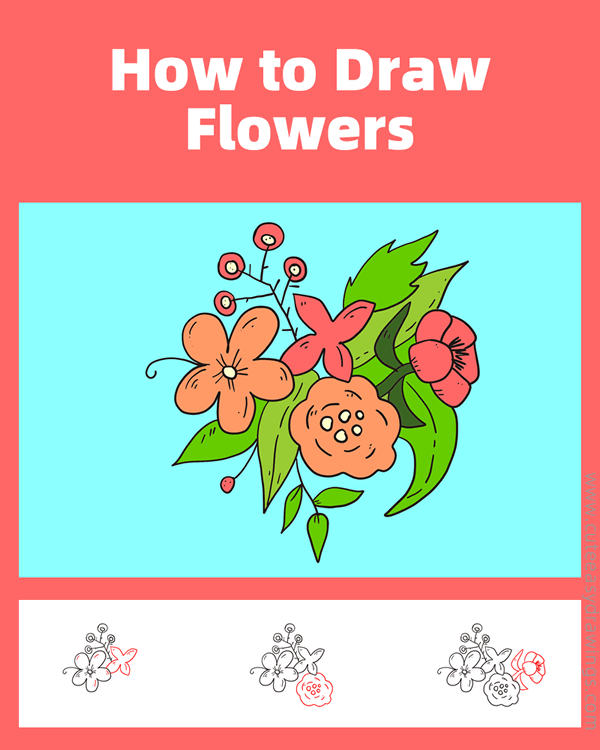 how to draw flowers - www.cuteeasydrawings.com