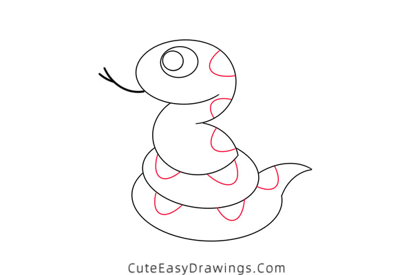 how to draw a snake - www.cuteeasydrawings.com