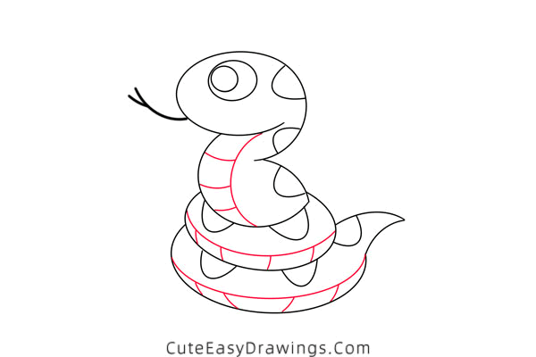 how to draw a snake - www.cuteeasydrawings.com