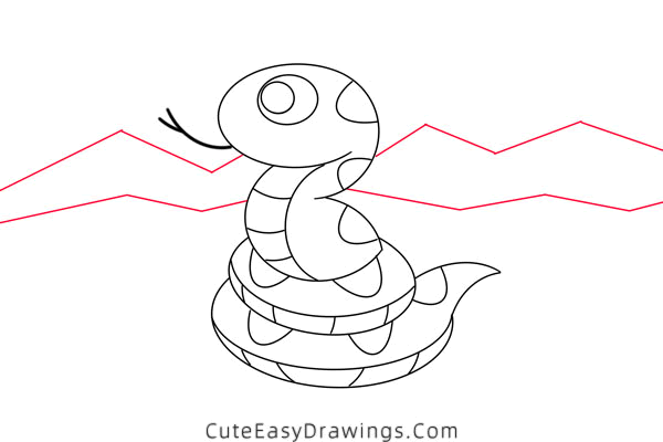 how to draw a snake - www.cuteeasydrawings.com