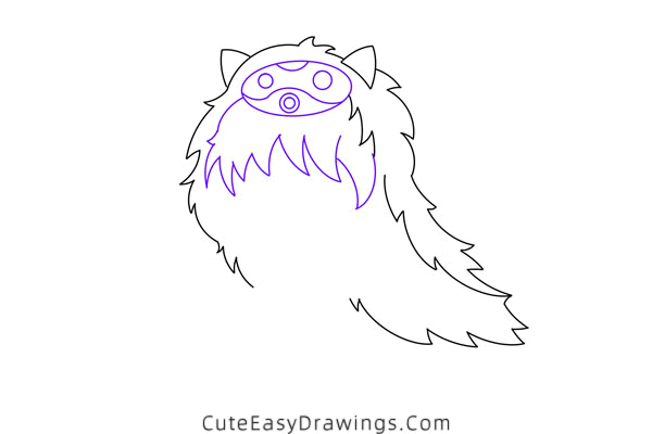 how to draw san from princess mononoke - www.cuteeasydrawings.com