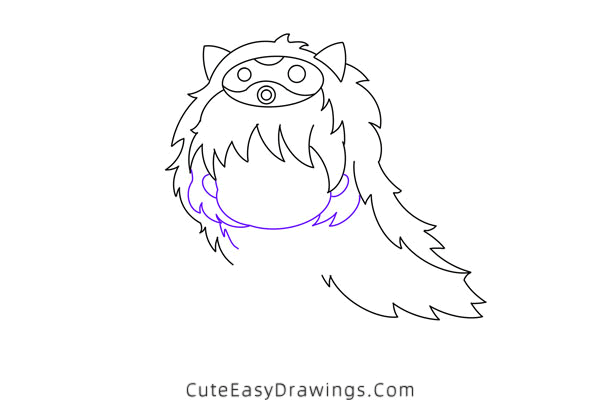 how to draw san from princess mononoke - www.cuteeasydrawings.com