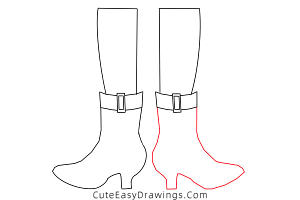 how to draw witch shoes - www.cuteeasydrawings.com