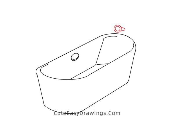 how to draw a bathtub - www.cuteeasydrawings.com