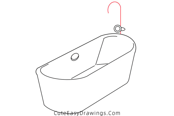 how to draw a bathtub - www.cuteeasydrawings.com