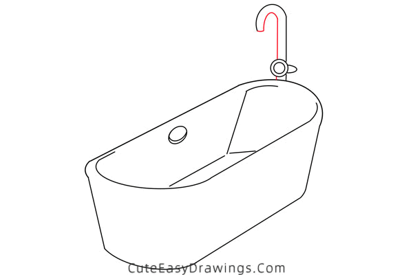 how to draw a bathtub - www.cuteeasydrawings.com