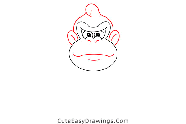 how to draw donkey kong - www.cuteeasydrawings.com