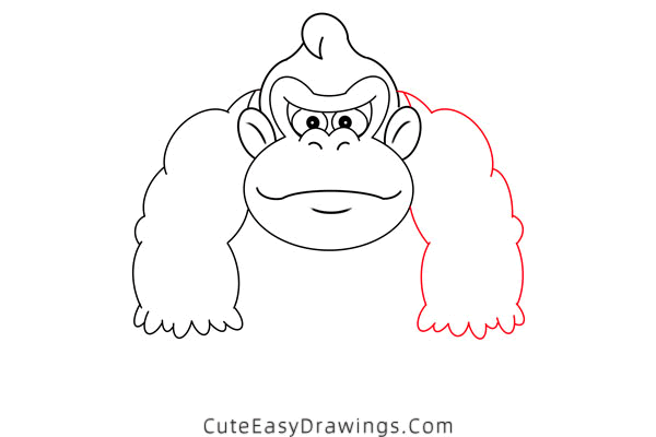 how to draw donkey kong - www.cuteeasydrawings.com