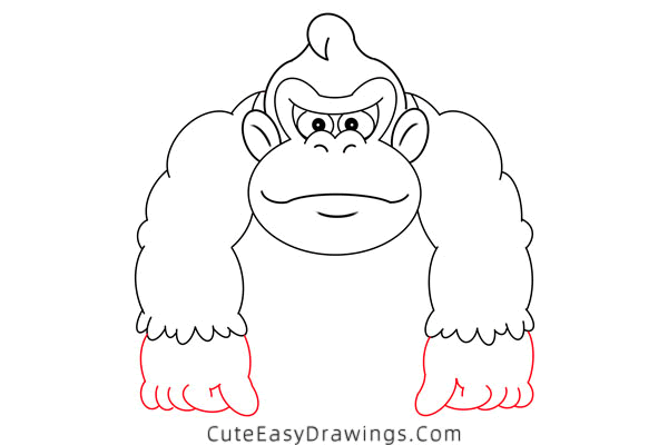 how to draw donkey kong - www.cuteeasydrawings.com