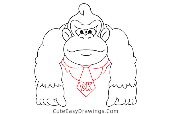 how to draw donkey kong - www.cuteeasydrawings.com