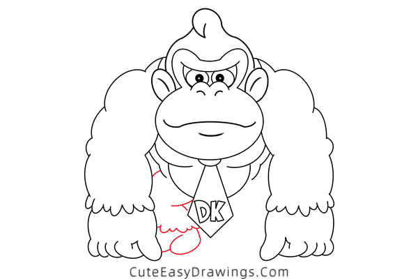 how to draw donkey kong - www.cuteeasydrawings.com