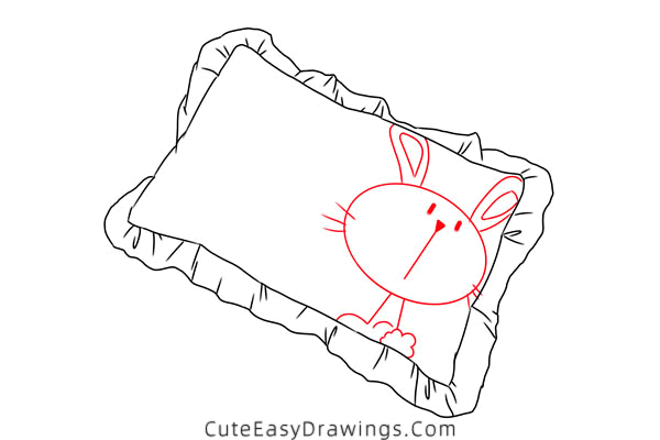 how to draw a pillow - www.cuteeasydrawings.com