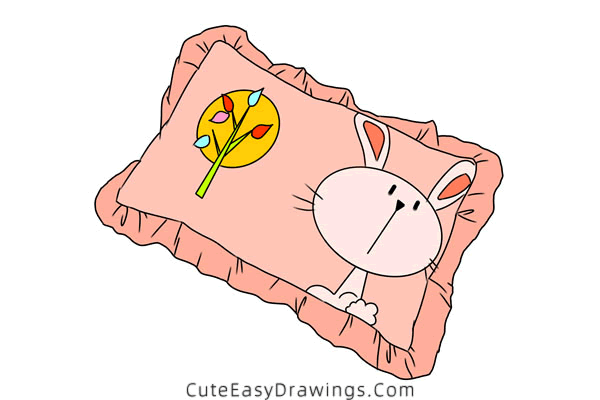 how to draw a pillow - www.cuteeasydrawings.com