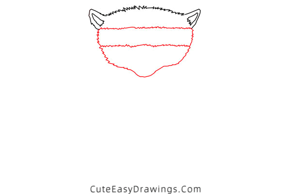 how to draw a raccoon - www.cuteeasydrawings.com