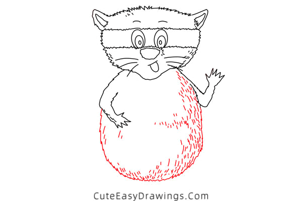 how to draw a raccoon - www.cuteeasydrawings.com