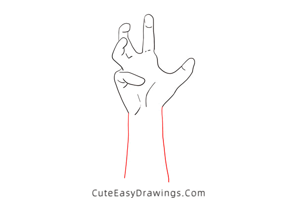 how to draw a zombie hand - www.cuteeasydrawings.com