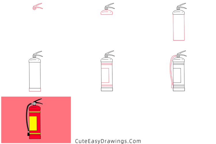 how to draw a fire extinguisher - www.cuteeasydrawings.com