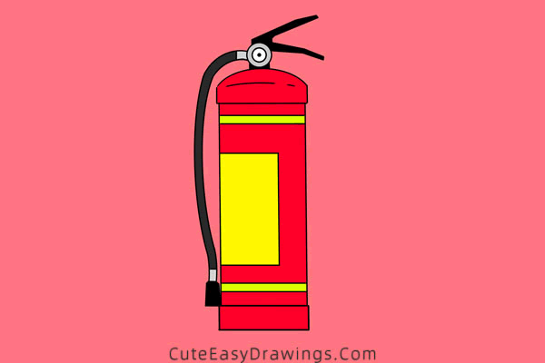 how to draw a fire extinguisher - www.cuteeasydrawings.com