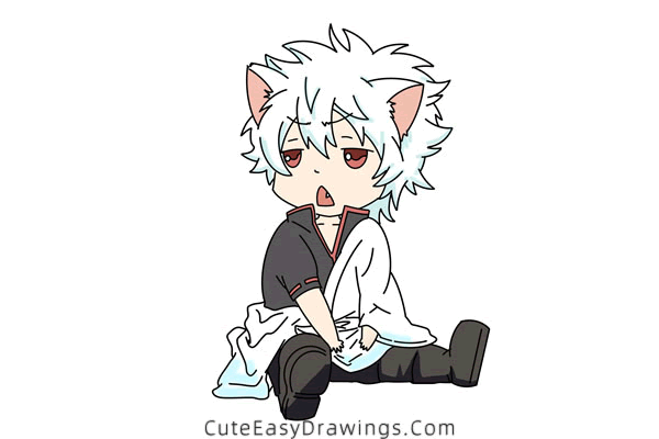 how to draw sakata gintoki - www.cuteeasydrawings.com