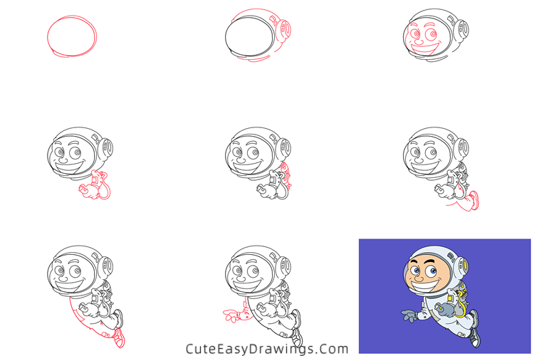 how to draw an astronaut - www.cuteeasydrawings.com