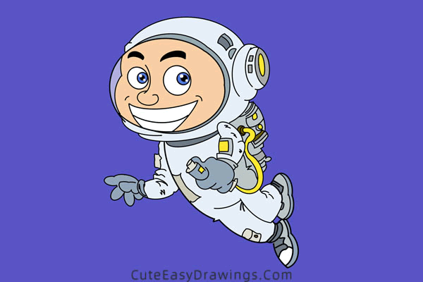 how to draw an astronaut - www.cuteeasydrawings.com