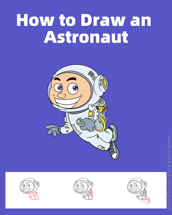 how to draw an astronaut - www.cuteeasydrawings.com