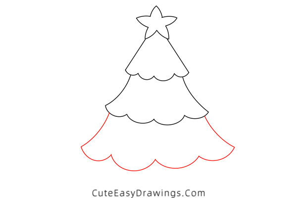 how to draw a christmas tree - www.cuteeasydrawings.com