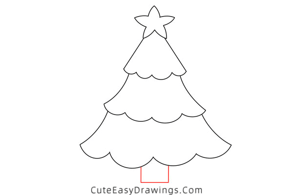 how to draw a christmas tree - www.cuteeasydrawings.com