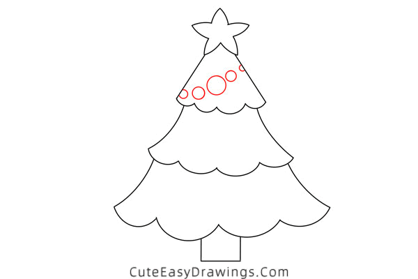 how to draw a christmas tree - www.cuteeasydrawings.com