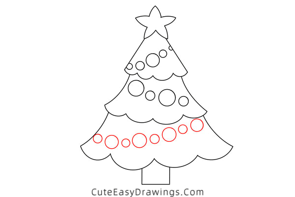 how to draw a christmas tree - www.cuteeasydrawings.com