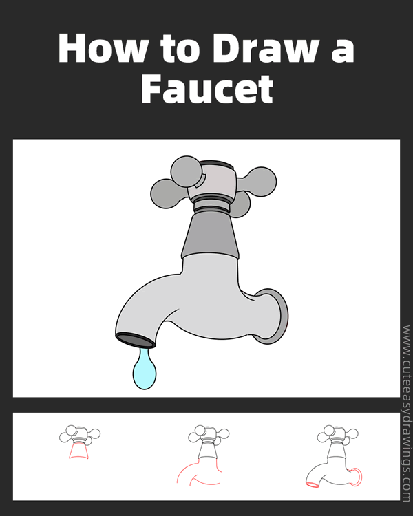 How to Draw a Faucet Step by Step Cute Easy Drawings