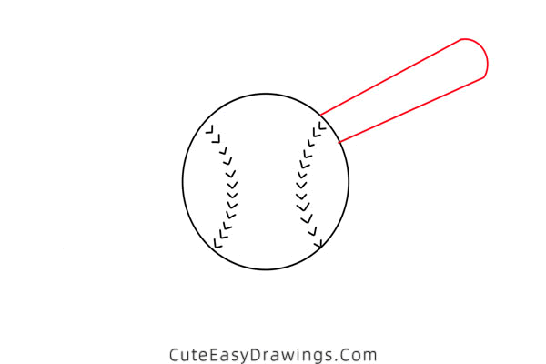 how to draw a baseball bat and ball - www.cuteeasydrawings.com