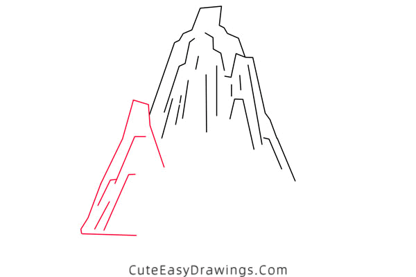 how to draw a mountain - www.cuteeasydrawings.com