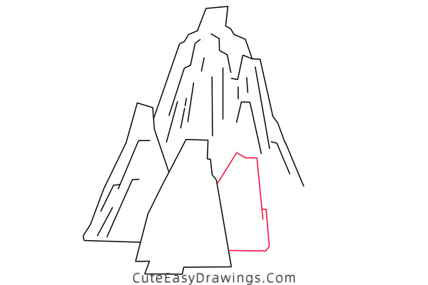 how to draw a mountain - www.cuteeasydrawings.com