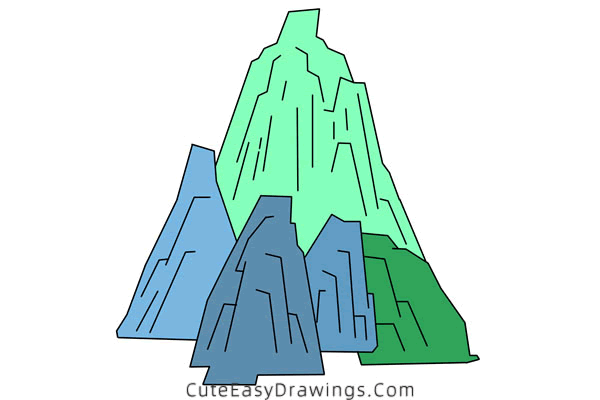 how to draw a mountain - www.cuteeasydrawings.com