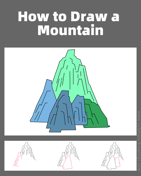 how to draw a mountain - www.cuteeasydrawings.com