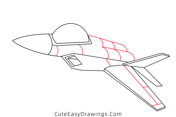 how to draw a fighter jet - www.cuteeasydrawings.com