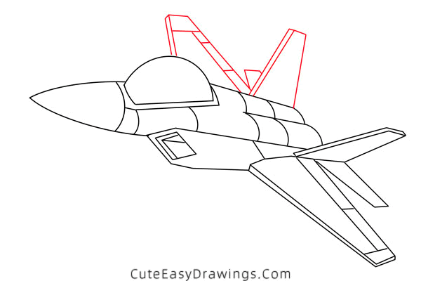 how to draw a fighter jet - www.cuteeasydrawings.com