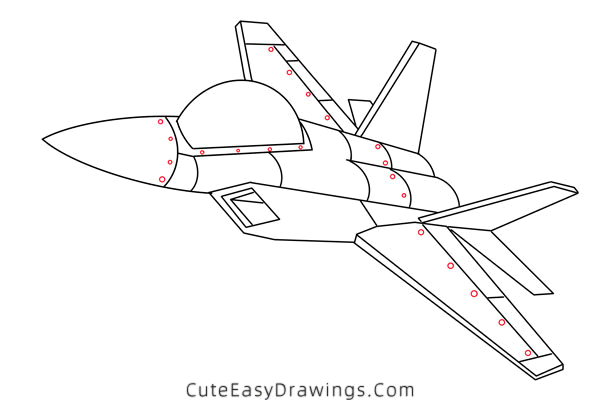 how to draw a fighter jet - www.cuteeasydrawings.com