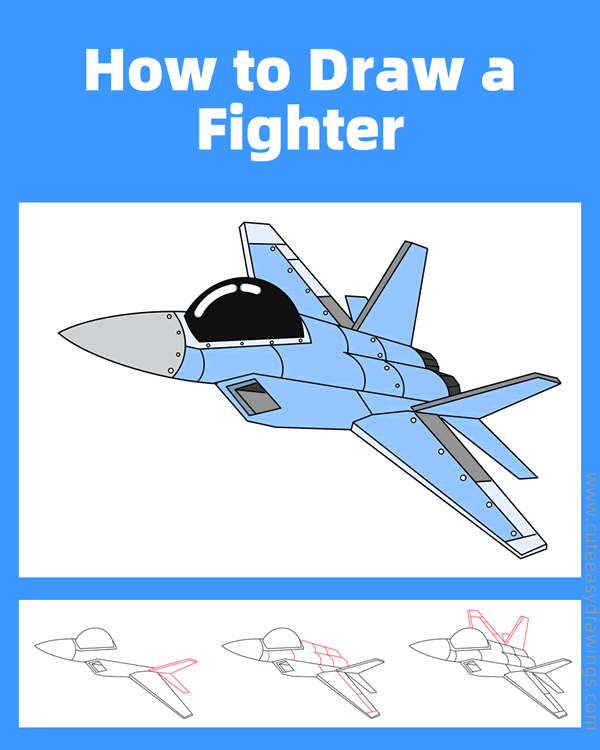 how to draw a fighter jet - www.cuteeasydrawings.com