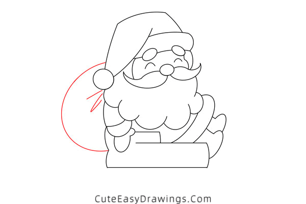 how to draw santa claus in sleigh - www.cuteeasydrawings.com