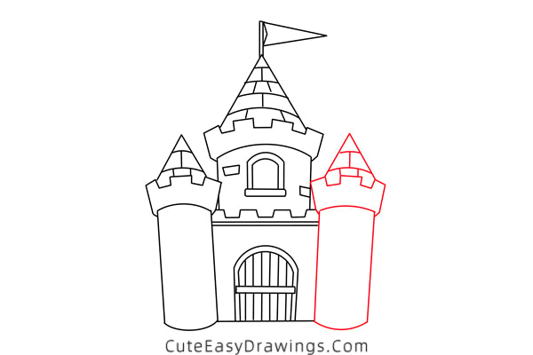 how to draw a castle easy - www.cuteeasydrawings.com