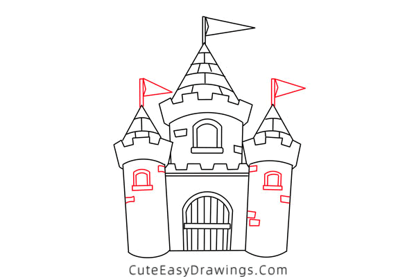 how to draw a castle easy - www.cuteeasydrawings.com