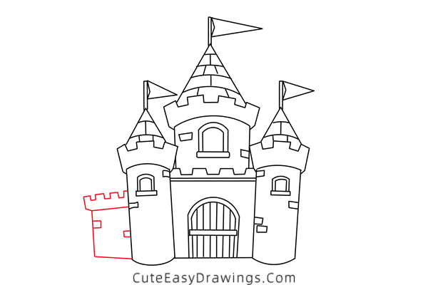 how to draw a castle easy - www.cuteeasydrawings.com