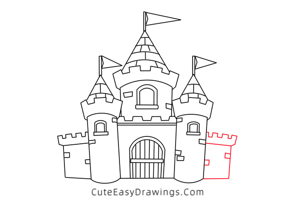 how to draw a castle easy - www.cuteeasydrawings.com