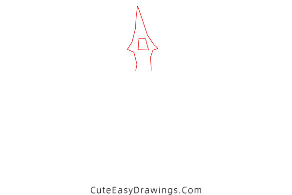 how to draw a haunted house - www.cuteeasydrawings.com