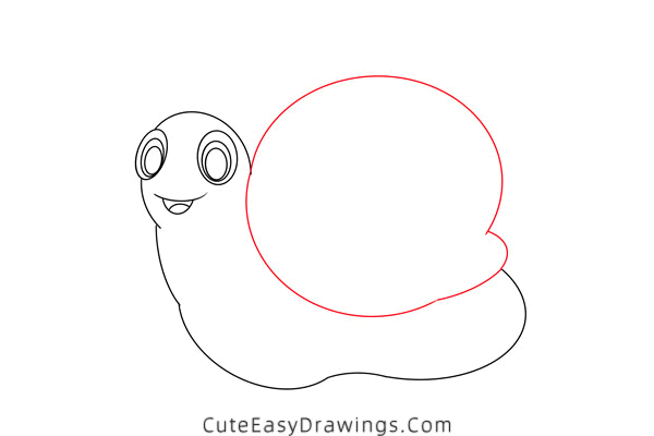 how to draw a snail - www.cuteeasydrawings.com